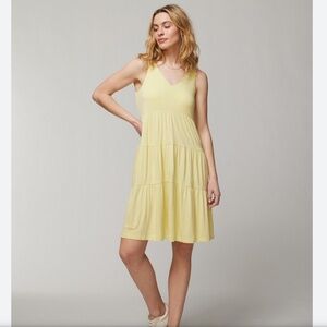 Soma Soft Jersey Tiered Short Bra Dress in Yellow Sz S NWT